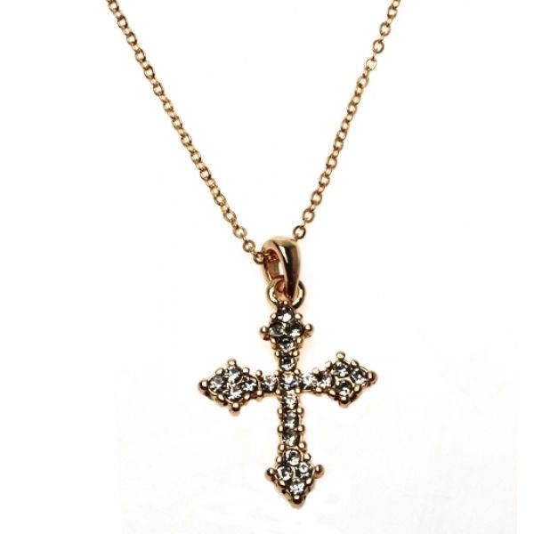 Colar Crucifixo Strass